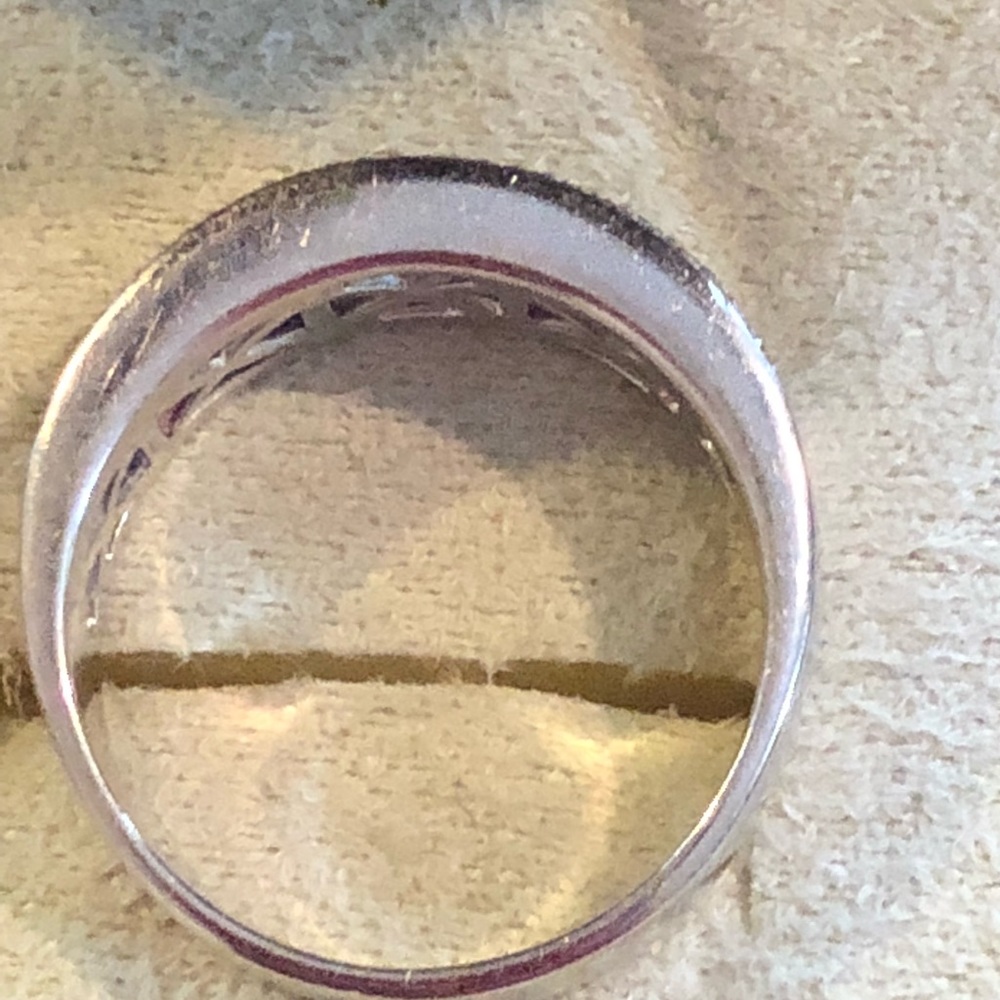 18k white gold diamonds and ruby ring - Picture 6 of 7